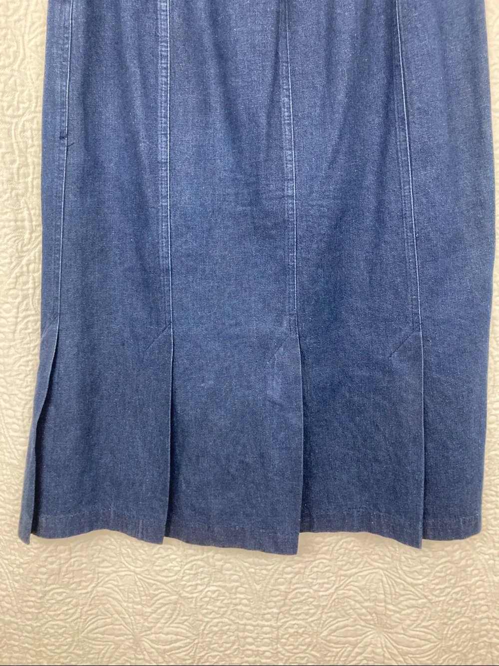 VTG Cherokee Women’s Pleated Denim Skirt sz 12 USA